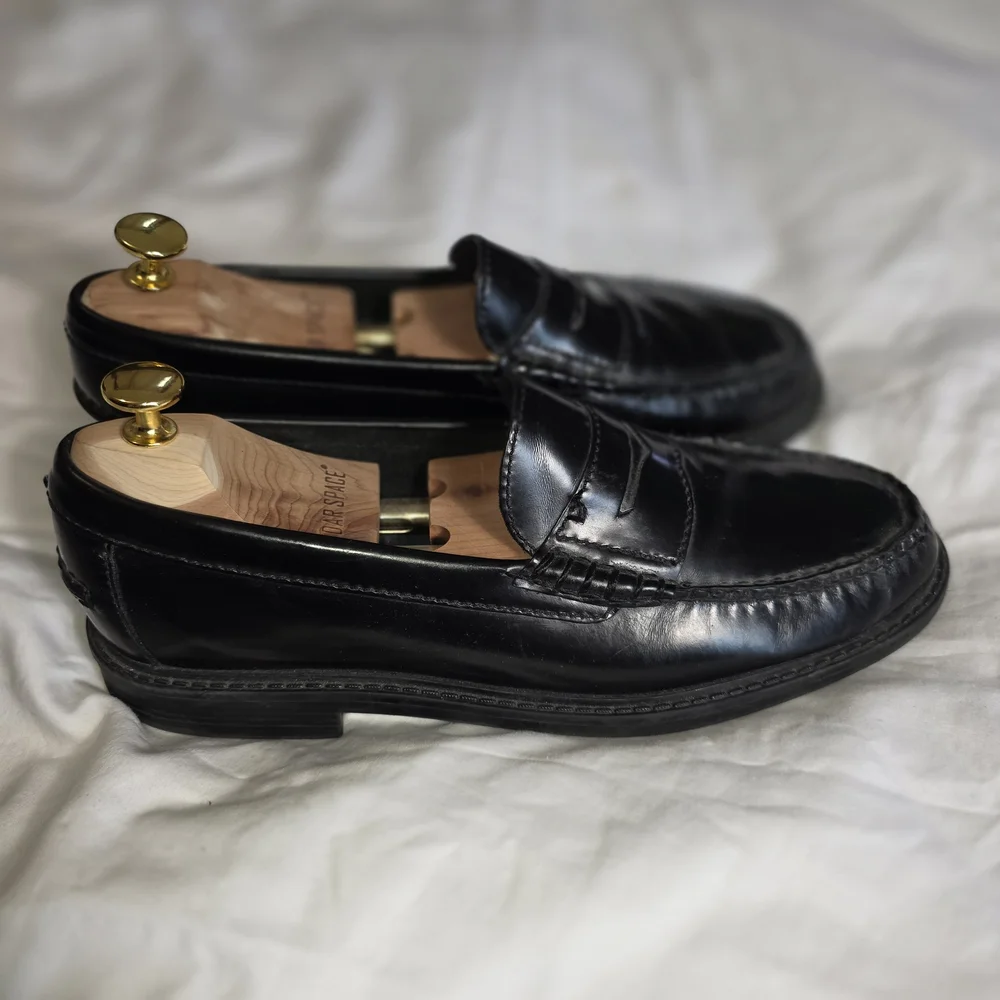 Cole Haan Black Leather Penny Loafers - Picture 2 of 7